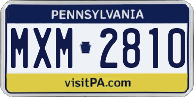 PA license plate MXM2810