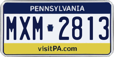 PA license plate MXM2813