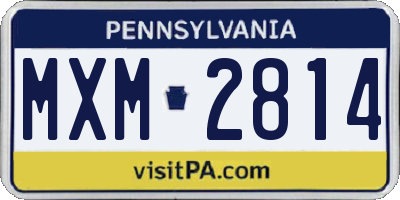 PA license plate MXM2814