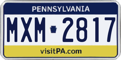 PA license plate MXM2817
