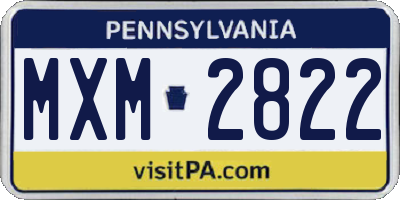 PA license plate MXM2822