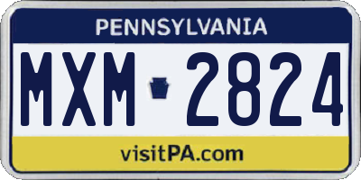 PA license plate MXM2824