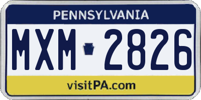 PA license plate MXM2826