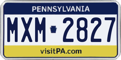 PA license plate MXM2827