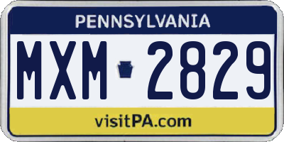 PA license plate MXM2829