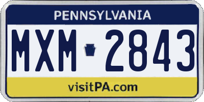 PA license plate MXM2843