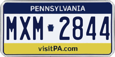 PA license plate MXM2844