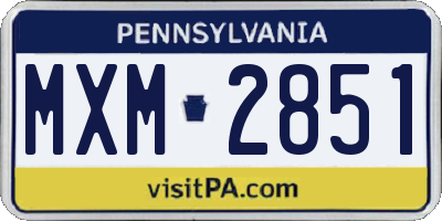 PA license plate MXM2851