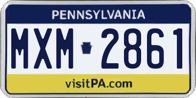 PA license plate MXM2861