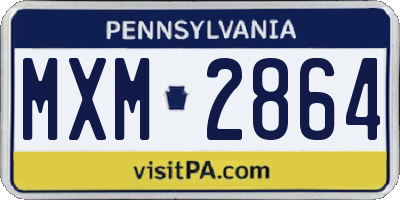 PA license plate MXM2864