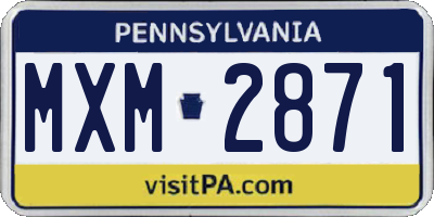 PA license plate MXM2871