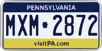 PA license plate MXM2872