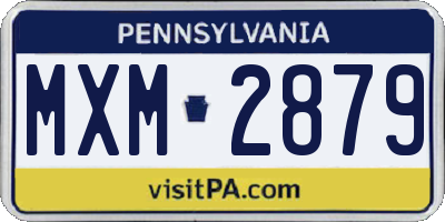 PA license plate MXM2879
