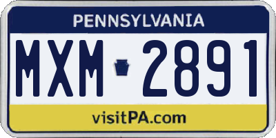 PA license plate MXM2891