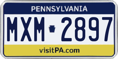 PA license plate MXM2897