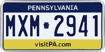 PA license plate MXM2941