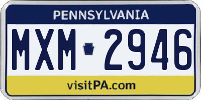 PA license plate MXM2946
