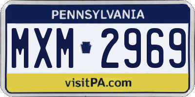 PA license plate MXM2969