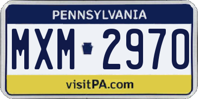 PA license plate MXM2970