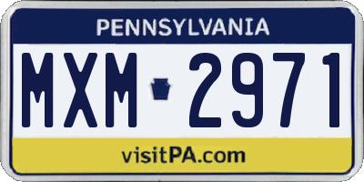 PA license plate MXM2971