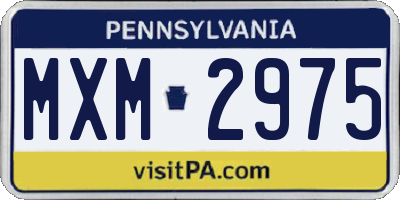 PA license plate MXM2975