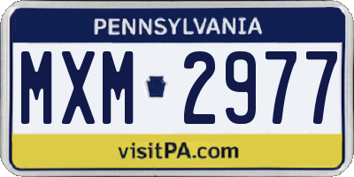 PA license plate MXM2977