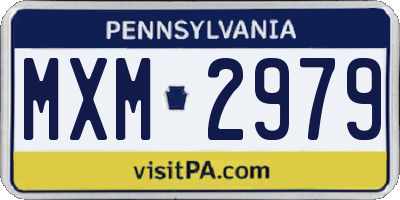 PA license plate MXM2979