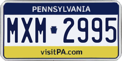 PA license plate MXM2995