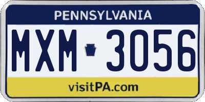 PA license plate MXM3056