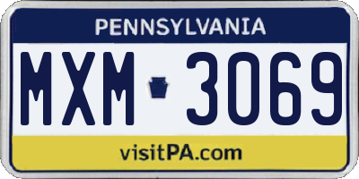 PA license plate MXM3069