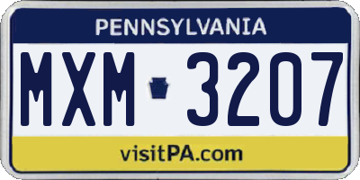 PA license plate MXM3207