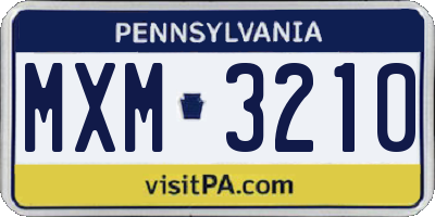 PA license plate MXM3210