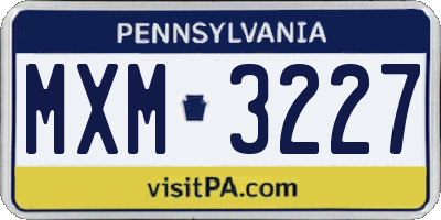 PA license plate MXM3227