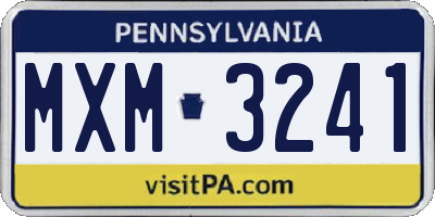 PA license plate MXM3241