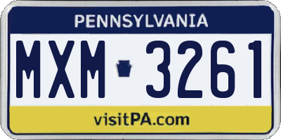 PA license plate MXM3261