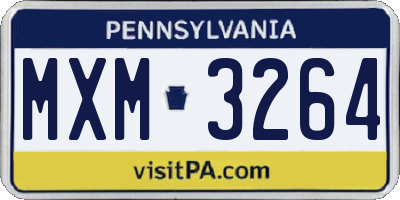 PA license plate MXM3264