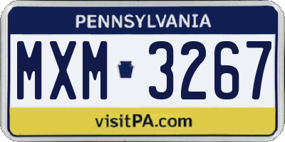 PA license plate MXM3267