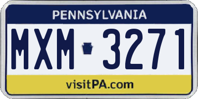 PA license plate MXM3271
