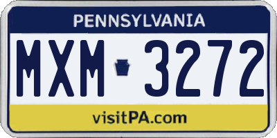 PA license plate MXM3272