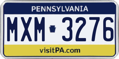 PA license plate MXM3276