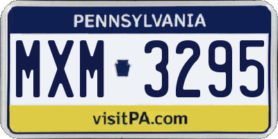 PA license plate MXM3295