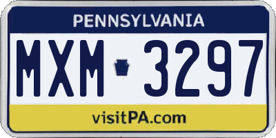 PA license plate MXM3297
