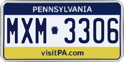 PA license plate MXM3306