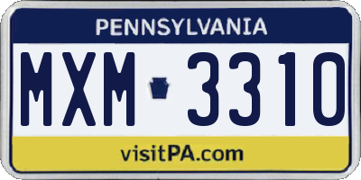 PA license plate MXM3310