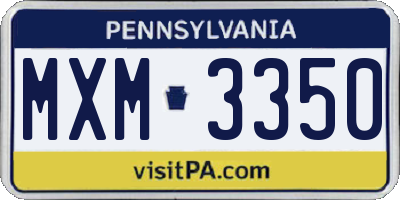 PA license plate MXM3350