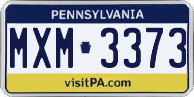 PA license plate MXM3373