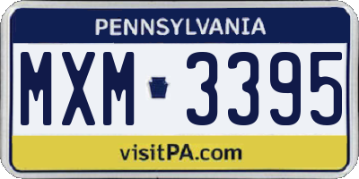 PA license plate MXM3395