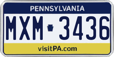 PA license plate MXM3436