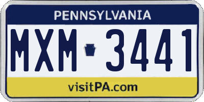PA license plate MXM3441