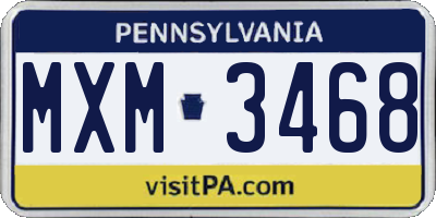 PA license plate MXM3468